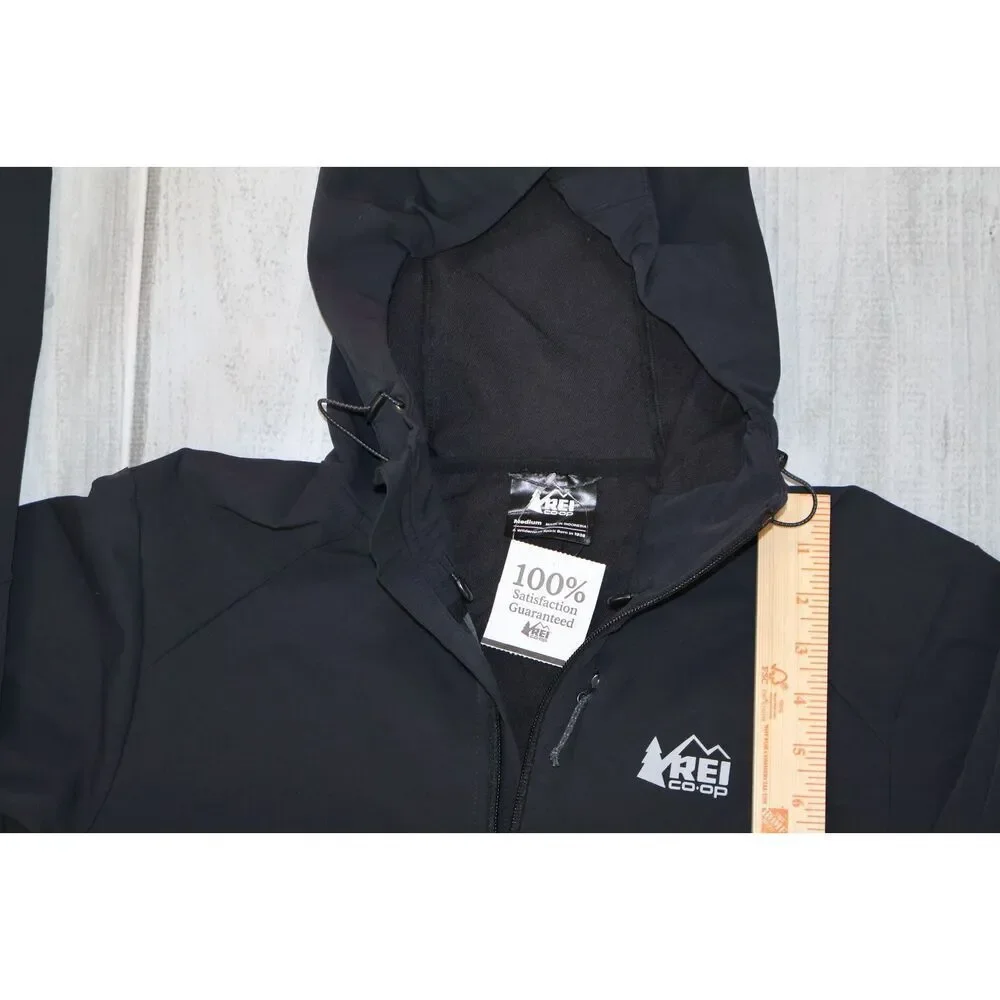 NEW REI Co-op Activator Soft-Shell Hiking Hoodie - Men's M Black Water Repellant